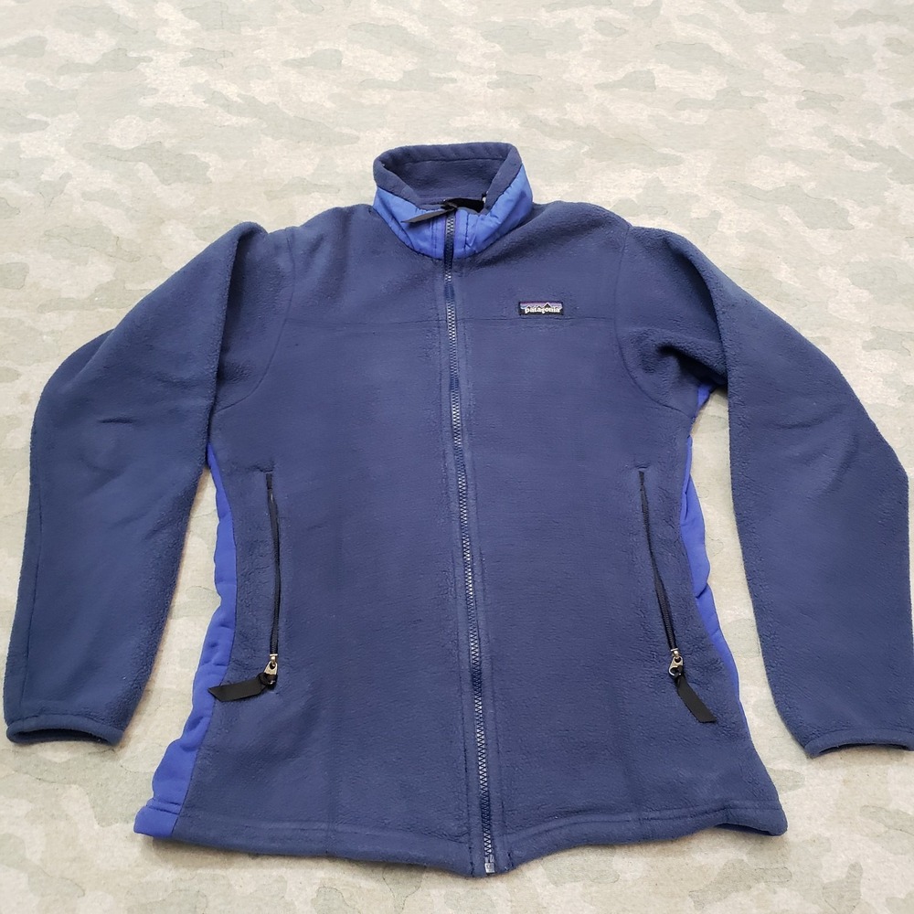 Vintage Patagonia Fleece‎ Jacket Womens Small Blue Radiant R3 Full Zip Pockets